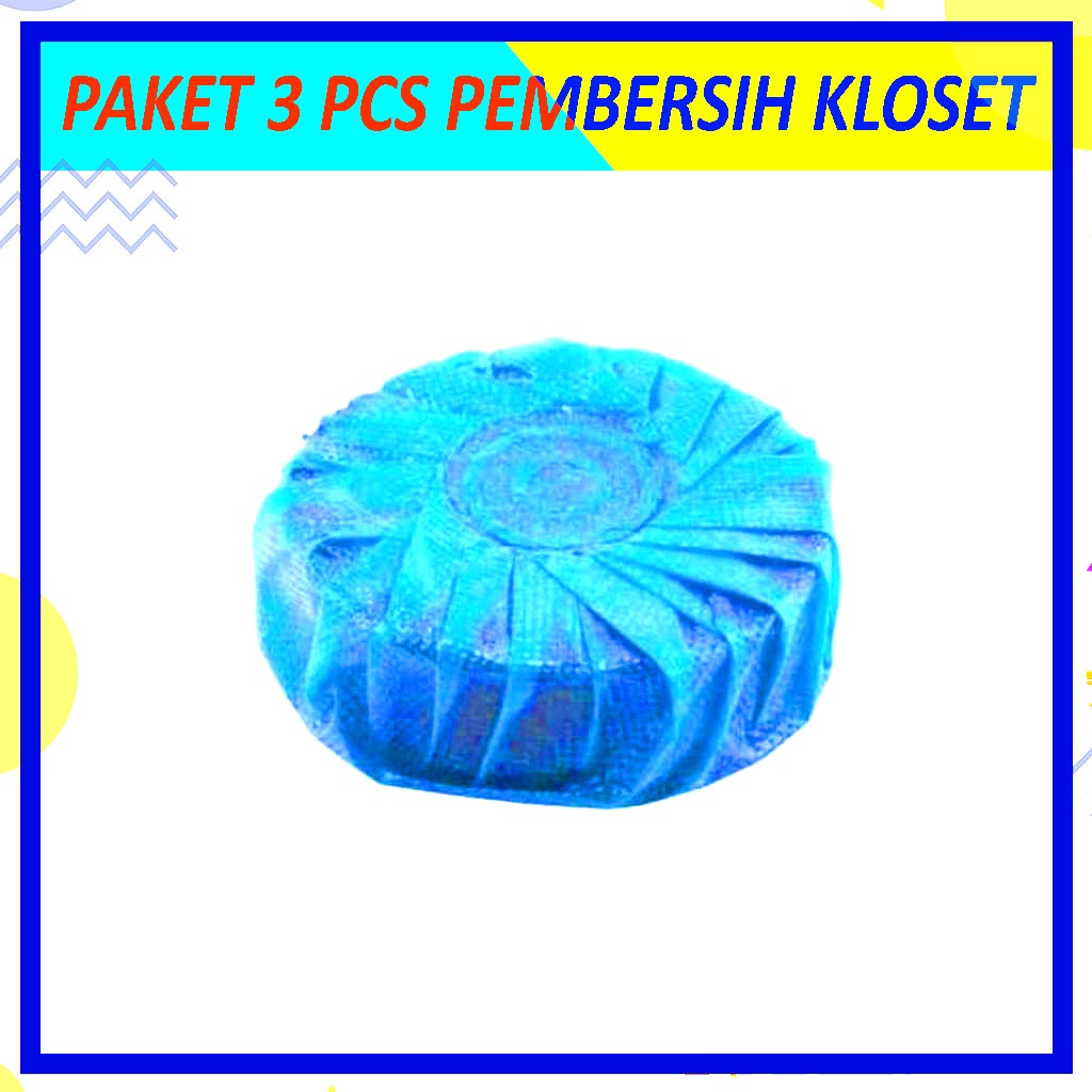 Paket 3 Pcs Tablet Biru Pembersih Kloset / Pembersih Kloset Closet Cleaner / Sabun Biru Pembersih Toilet 50 Gram Isi 3 Pcs