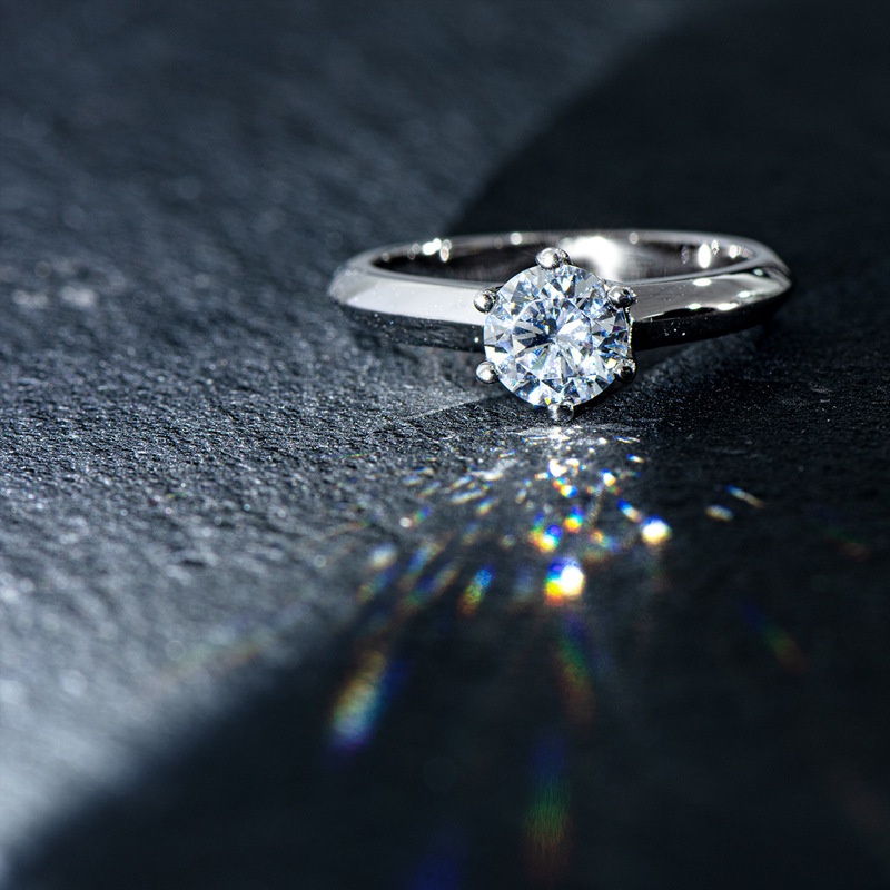 Cincin 925 Silver Cubic Zirconia Diamond Adjustable Gaya Klasik Untuk Pernikahan