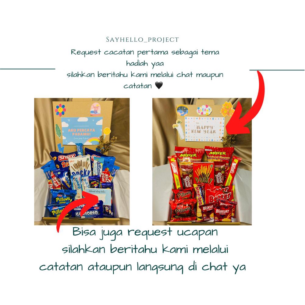 HAMPERS  snack box  pink gift box hadiah ulang tahun wisuda graduation / hadiah cewe / makanan enak / hadiah unik makanan