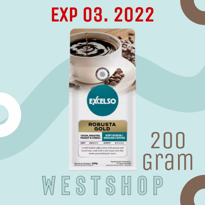 

TERBARU Kopi Bubuk Excelso Robusta Gold 200gr