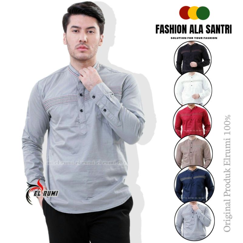 Kemeja Panjang Original Elrumi Exlusive - Kemko Pria Panjang - Kemeja Koko Panjang Kemeja Allisan Ke