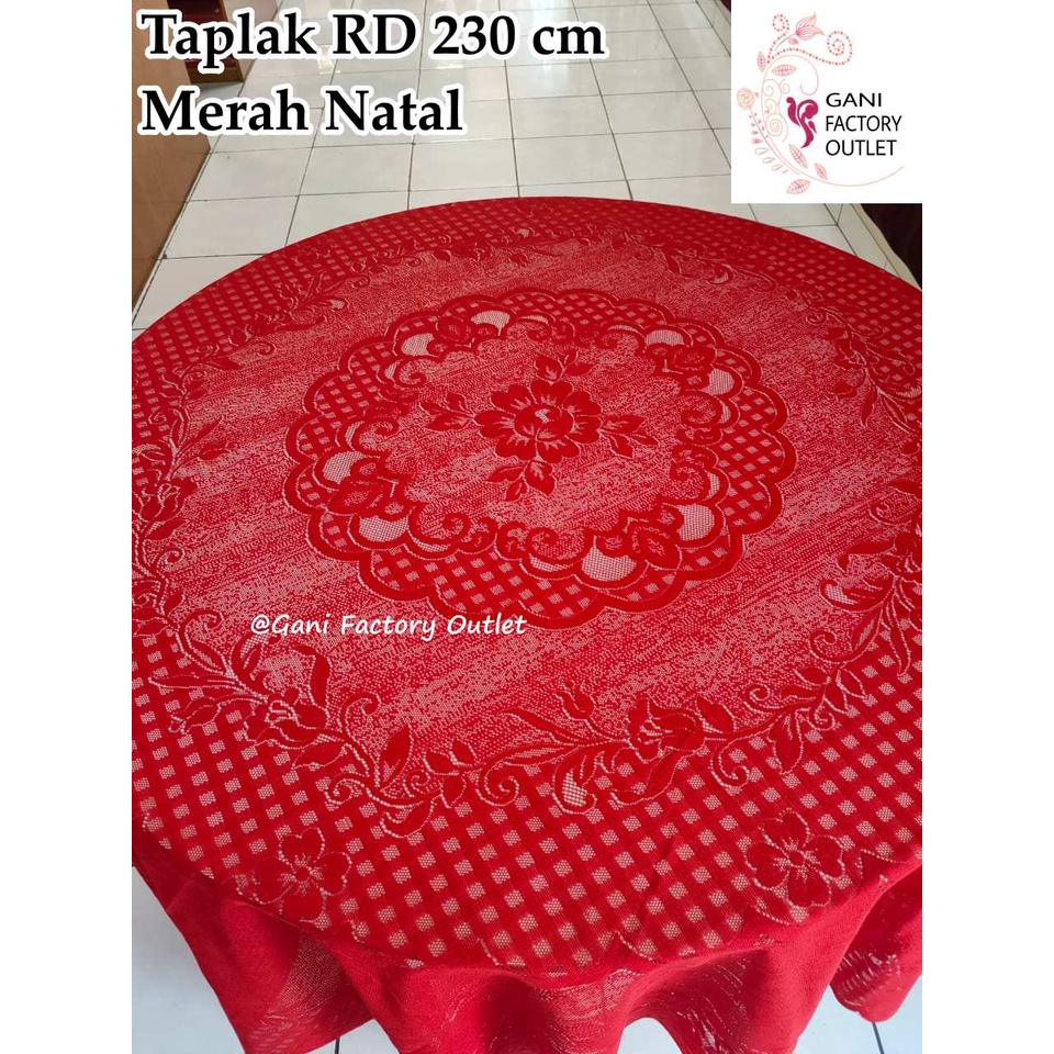 SPESIAL MERAH NATAL Taplak Meja Makan Bundar / Taplak Meja Tamu Besar RD 230 cm Kode 766