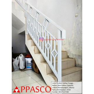 Railing Tangga Model Minimalis Modern Besi Galvanis di Rawamangun