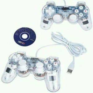 Gamepad Transparan Getar Single USB