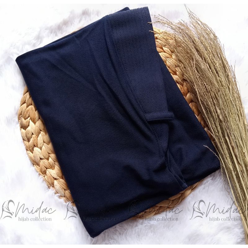 (AL-DHANS BERGO PED) HIJAB INSTAN BERGO PAD - JILBAB BERGO AD - JERSEY IRISH-Navy