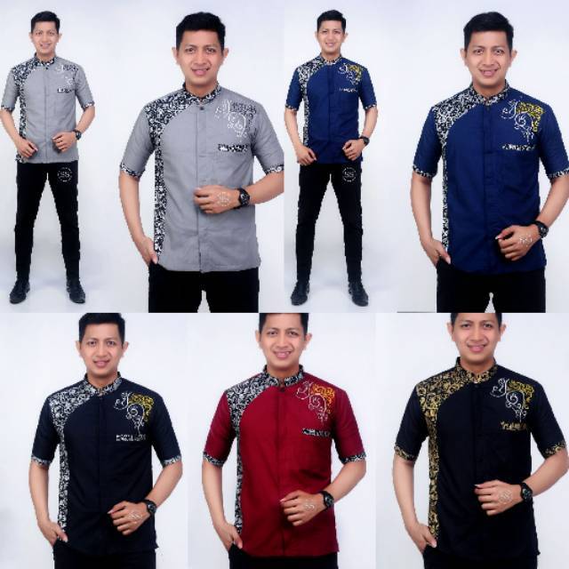 Baju Koko Pria Dewasa Lengan Panjang / Koko Syubbanul Muslimin / Koko Kombinasi Batik