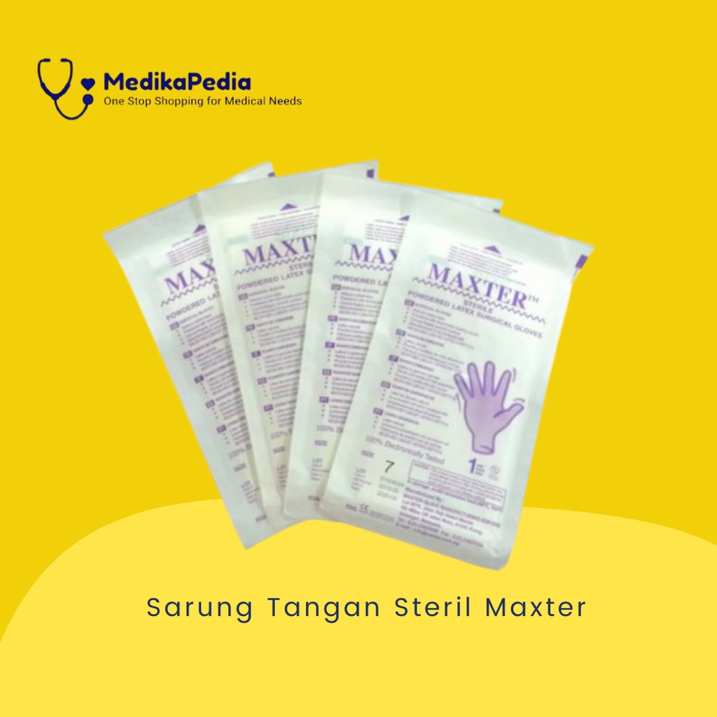 Handscoon Maxter Steril 6,5 7 7,5 / Sarung Tangan Panjang