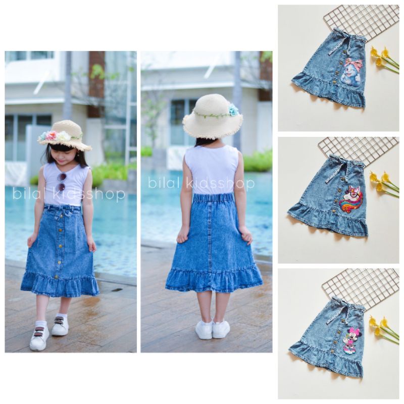 ROK JEANS ANAK PEREMPUAN / ROK REMPEL ANAK