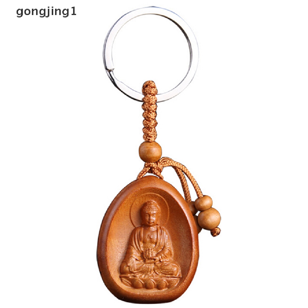 Ggg Gantungan Kunci Mobil / Tas Desain Ukiran Buddha Bahan Kayu