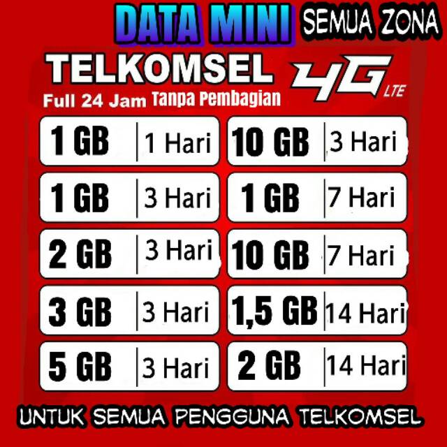 Inject Kuota Internet Telkomsel Flash Paket Mingguan Bulanan Harian Data Mini Simpati As Loop Shopee Indonesia