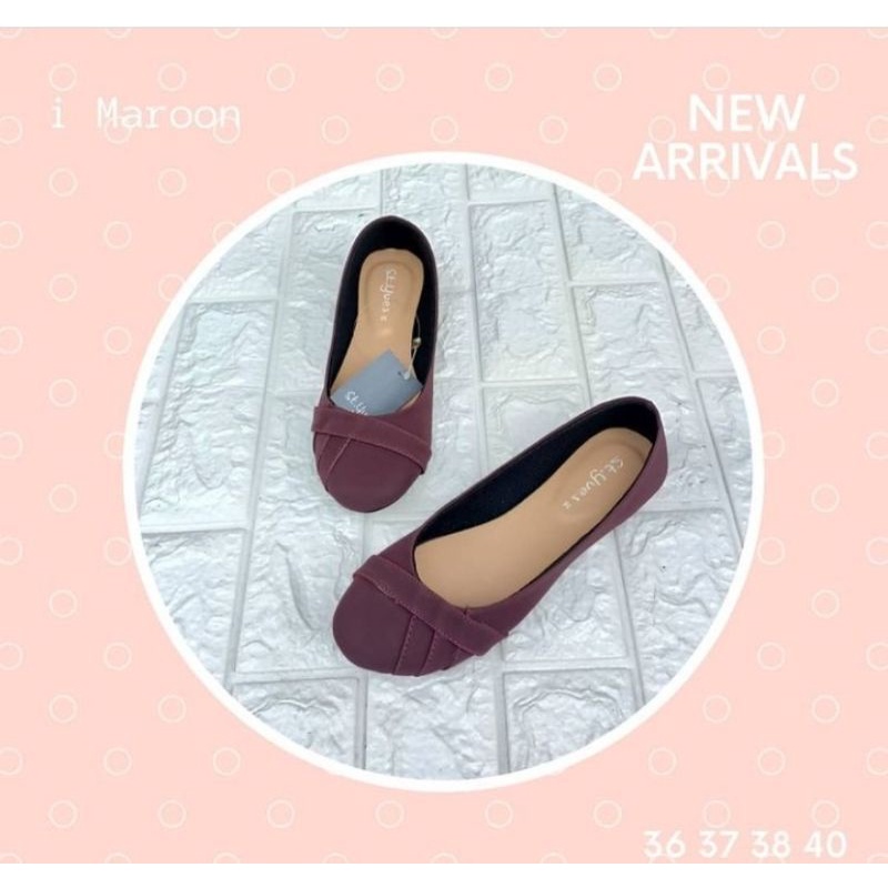 ST YVES Sepatu Wanita Flat Shoes i Maroon Cantik