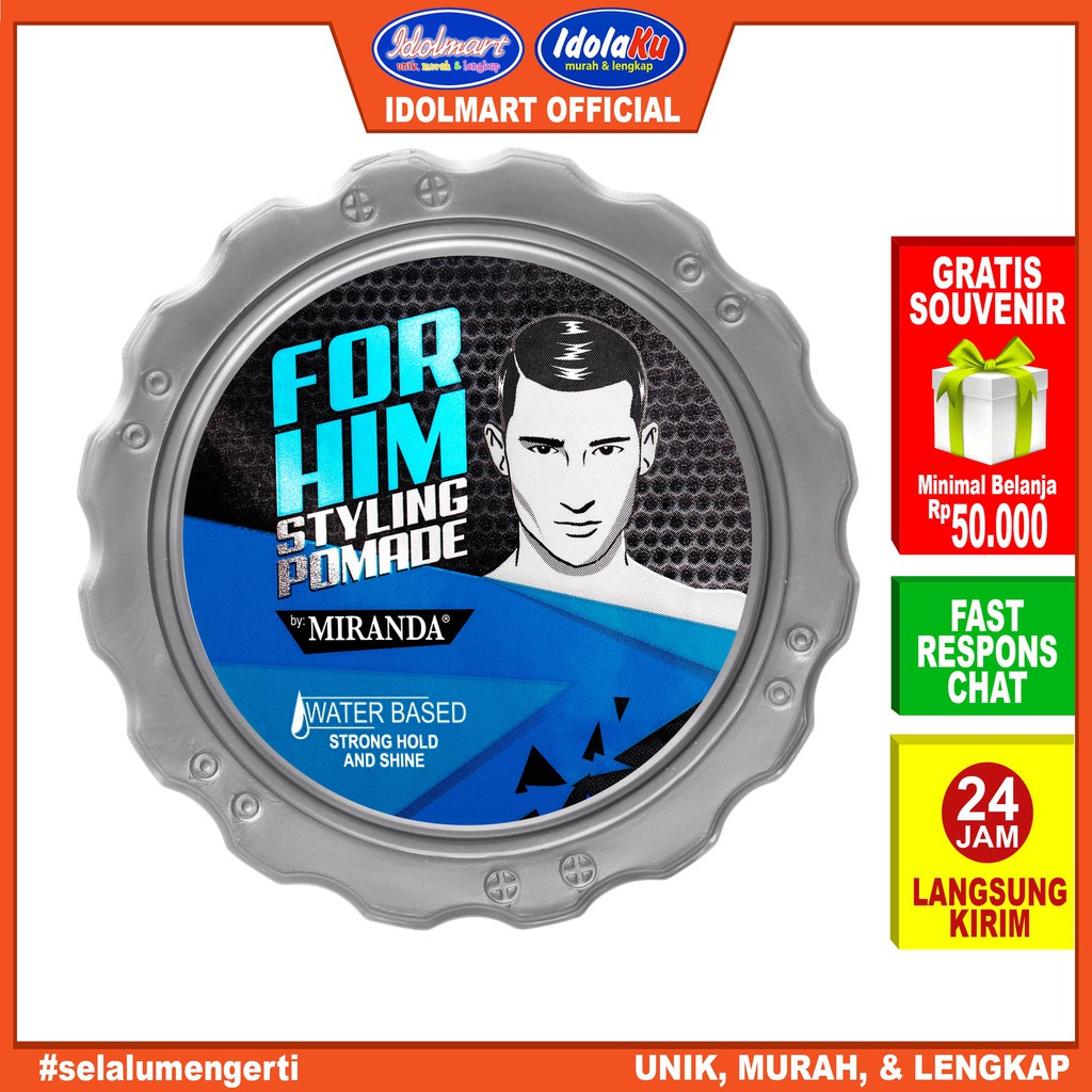 IDOLAKU For Him Styling Pomade Water Based Strong Hold and Shine 50gr
