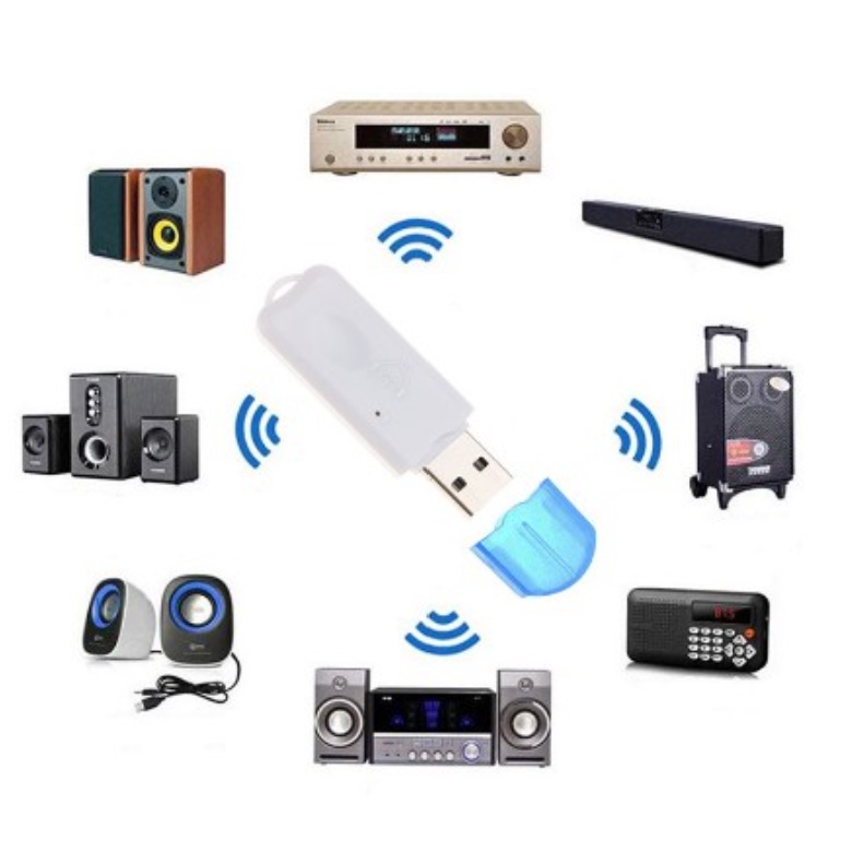 PA USB Bluetooth Audio Receiver With Mic Dongle Wireless HP Ke Speaker Aktif Music Non Kabel Portable