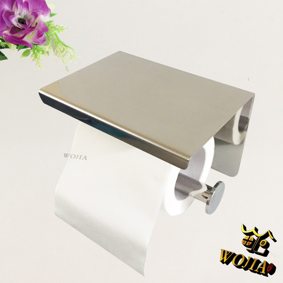 Tempat Tisu Toilet Stainless Tissue Gulung Roll Handphone HP Holde