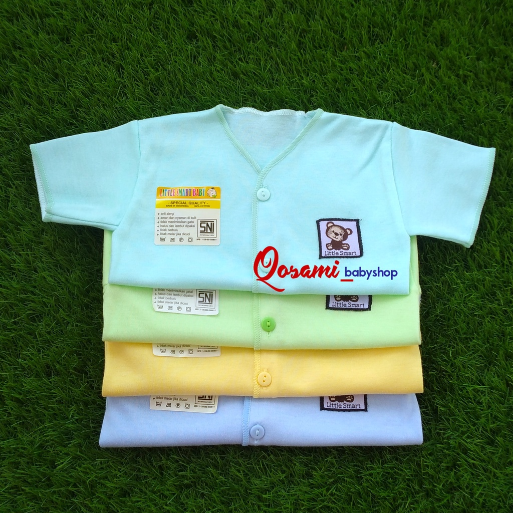 AIRIN 4 pcs Baju Polos Pendek Kancing Bayi Newborn  SNI