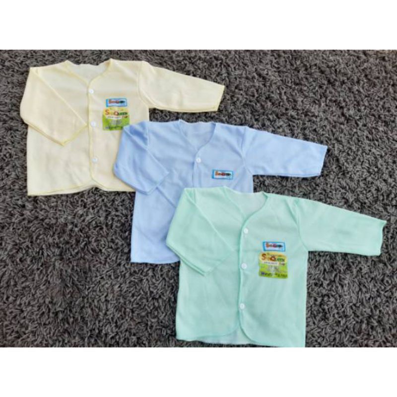 Baju Bayi Polos Lengan Panjang S,M dan L(JUMBO)6pcs SNI-Polos netral NB 6pcs