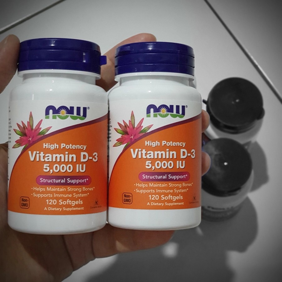 NOW Vitamin D3 5000 IU 120 Softgels 100% ORIGINAL
