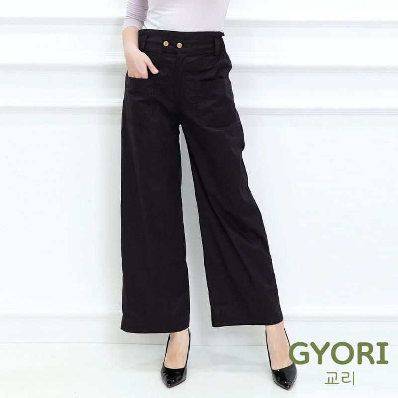 Kulot Panjang Poplin Premium | GYORI-Black