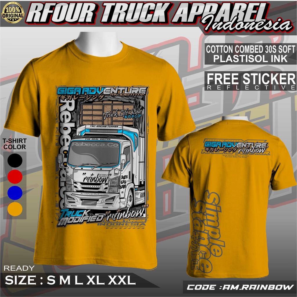 KAOS TRUCK RAINBOW REBECCA TERBARU KAOS TRUCK PASUKAN TERPAL KERODONG KAOS TRUCK OLENG KAOS TRUCK DEWASA KAOS TRUCK GIGA ADVENTURE BAJU KAOS TRUK TERBARU ORIGINAL RFOUR KAOS TRUCK MANIA KAOS TRUCK MBOIS KAOS TRUCK MODIF