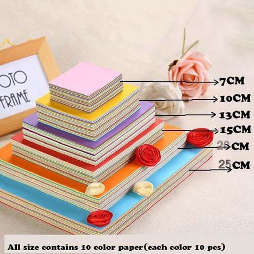 Agustina Origami 10warna Anak Rumah Mainan Anak Kertas Lipat Untuk DIY Square Backdrop Wall Color Paper