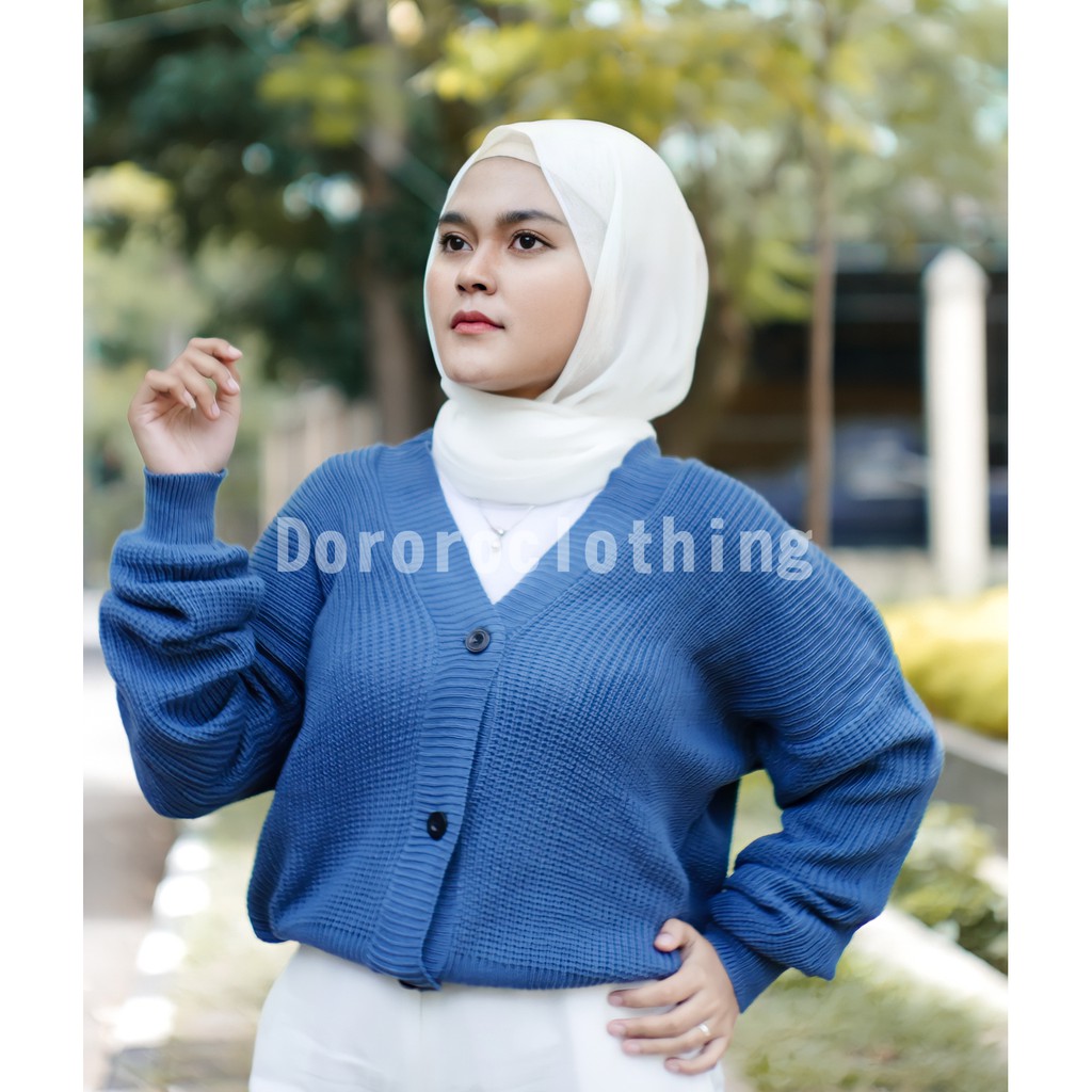 Cardigan Crop Kancing / Kardigan Rajut Oversize Kancing Rajut Premium