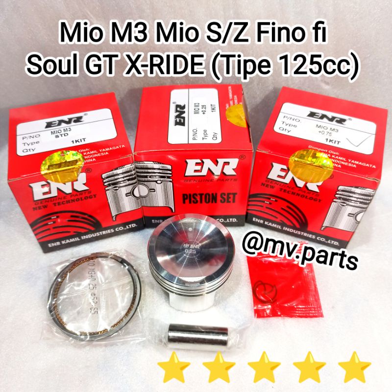 Paket piston Kit Seher Mio M3 Mio S Z Fino injeksi X Ride  Soul GT Fregoo tipe 125cc 2PH Ov Std 25 5