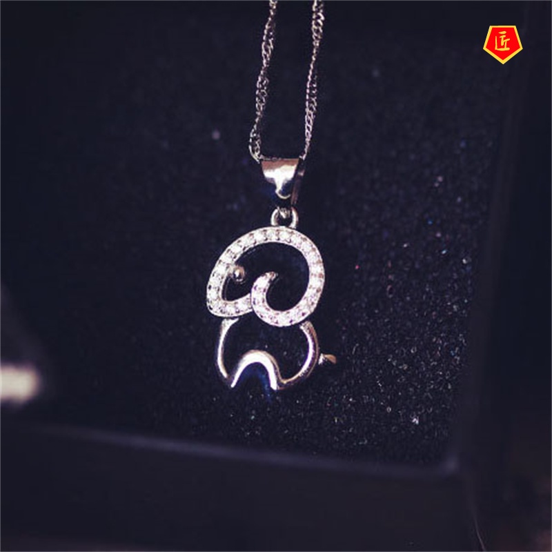 [Ready Stock]Zodiac Sheep Hollow out Silver Necklace Elegant Fashion