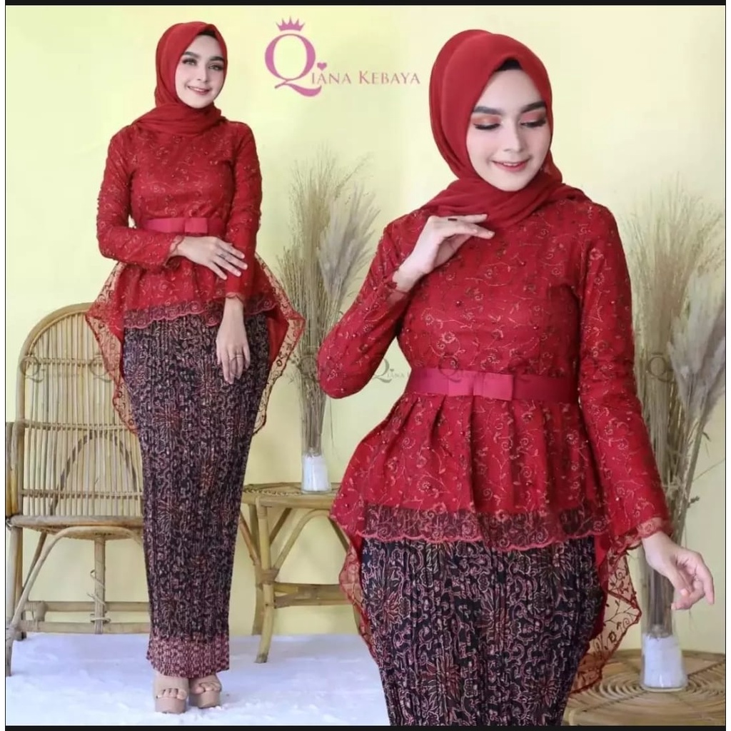 RR Setelan Kebaya Aurora Pita//Set Kebaya Pinguin//Setelan Kebaya Modern Kekinian Terlaris//Kebaya