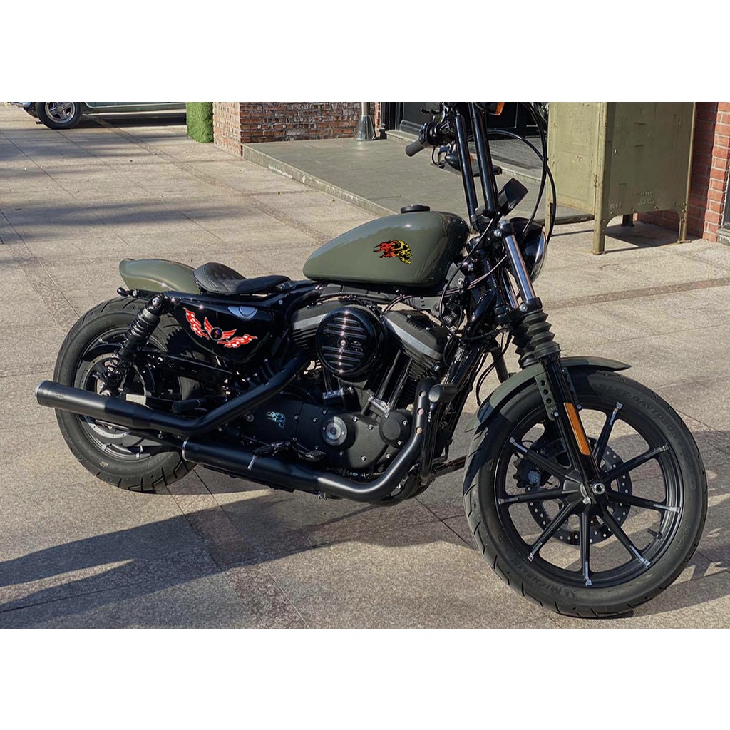 Sticker Reflektor Dekorasi Tangki Bensin Motor Harley Davidson Motif Gambar Skull
