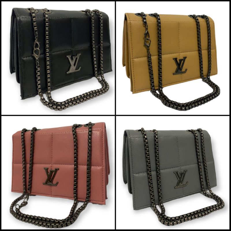 weny bag. tas slingbag rantai wanita rantai ulir hitam tas kekinian wanita