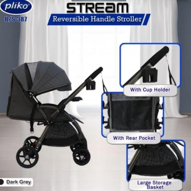 Stroller Baby Murah Pliko Stream 387 Kereta Dorong Bayi Bs Gosend Grab