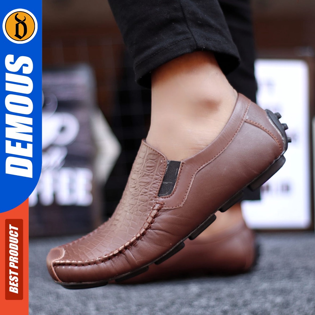 Sepatu Slip On Pria Casual Kulit Asli DEMOUS FRIDZ