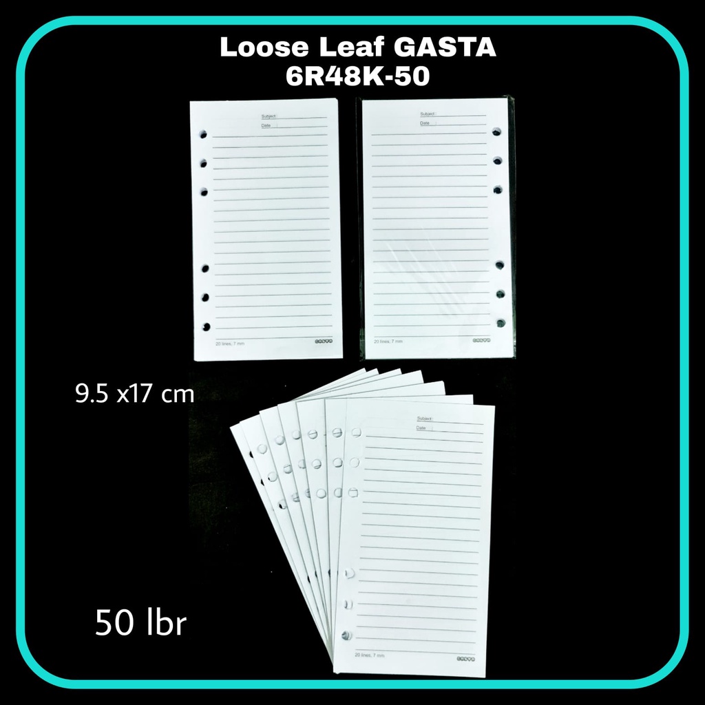 

SOS Loose Leaf GASTA 6R48K-50P / Kertas Binder/Isi Binder