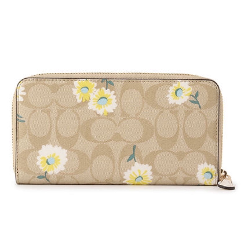 COACH SLIM ENVELOPE WALLET IN SIGNATURE CANVAS WITH DAISY PRINT