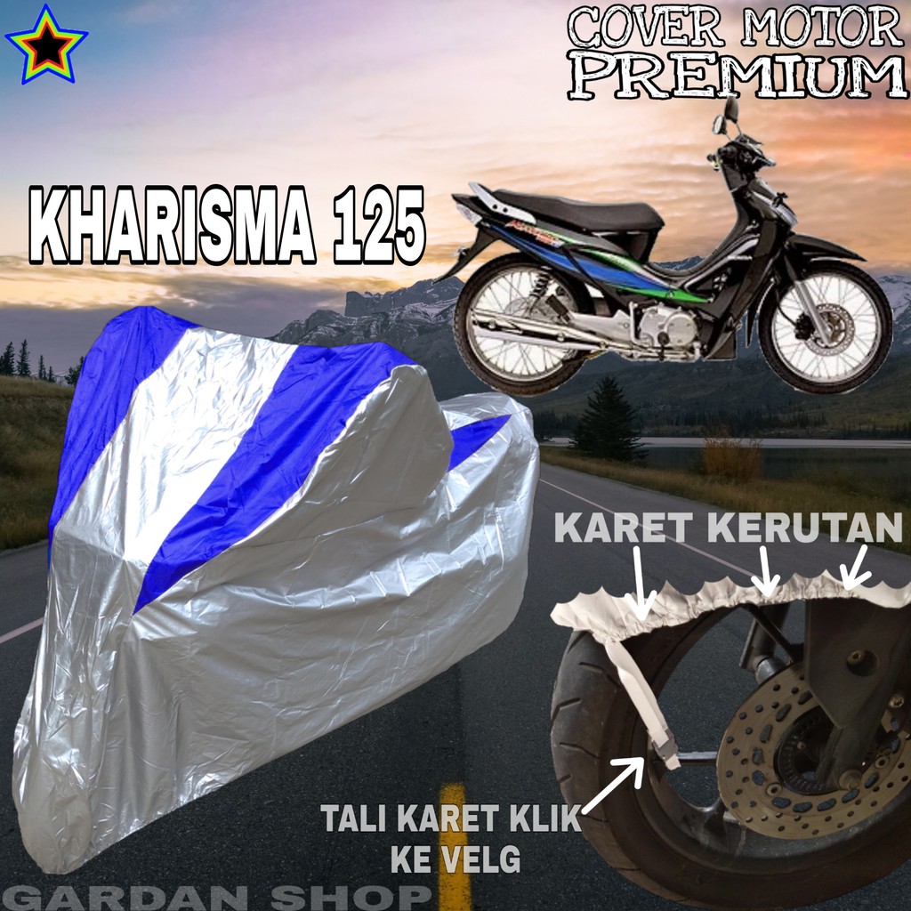 Sarung Motor KHARISMA 125 Silver BIRU Body Cover Penutup Motor Kharisma 125 PREMIUM