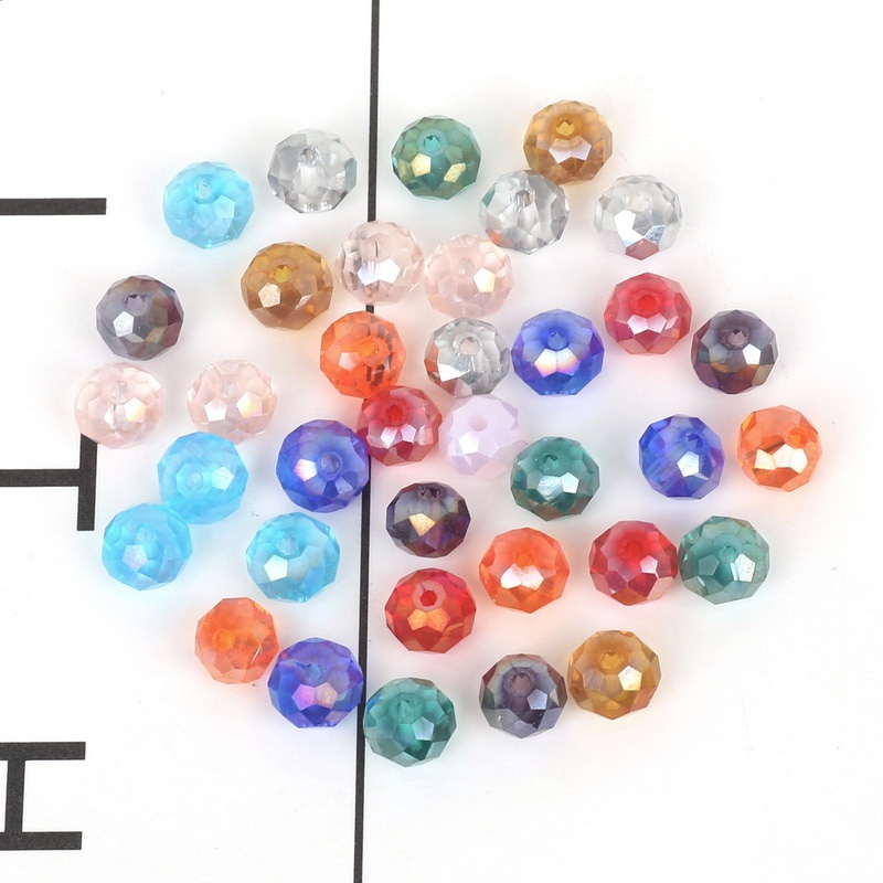 2 Mm Sekitar 195 Pcs Manik-manik Kristal AB Multicolor Spacer Manik-manik Kaca untuk Membuat Perhiasan DIY Buatan Tangan Gelang Grosir