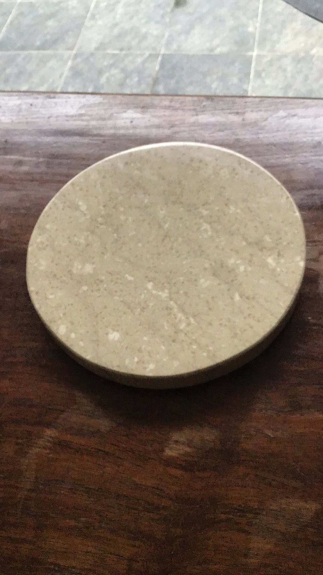 Beige Round Marble Flat Tray | Talenan Marmer | Tatakan Marmer Beige 20 Cm