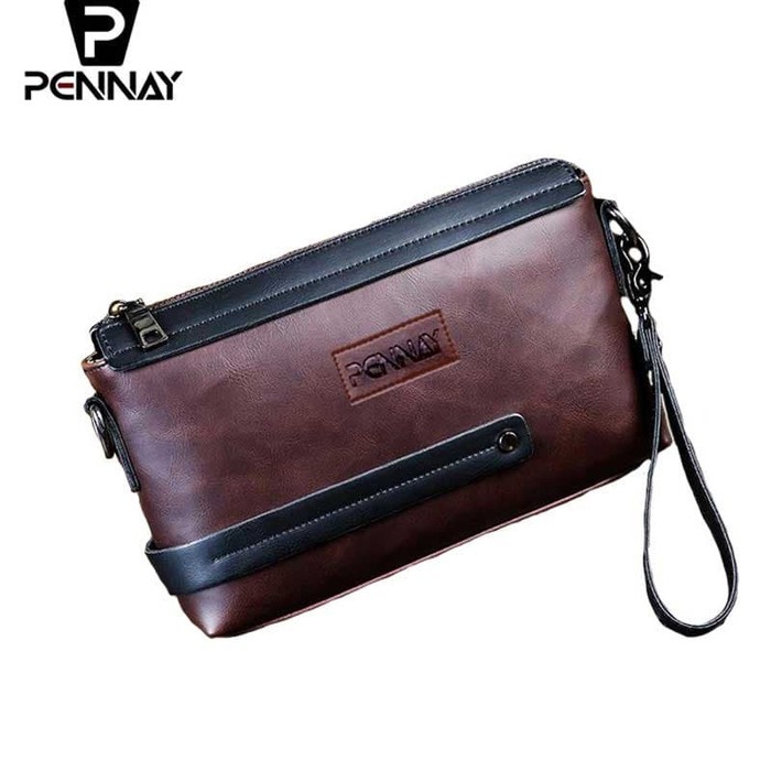 Pennay Clutch Bag Series - Tas Tangan Kulit Pria Xnake V7728 - Hitam