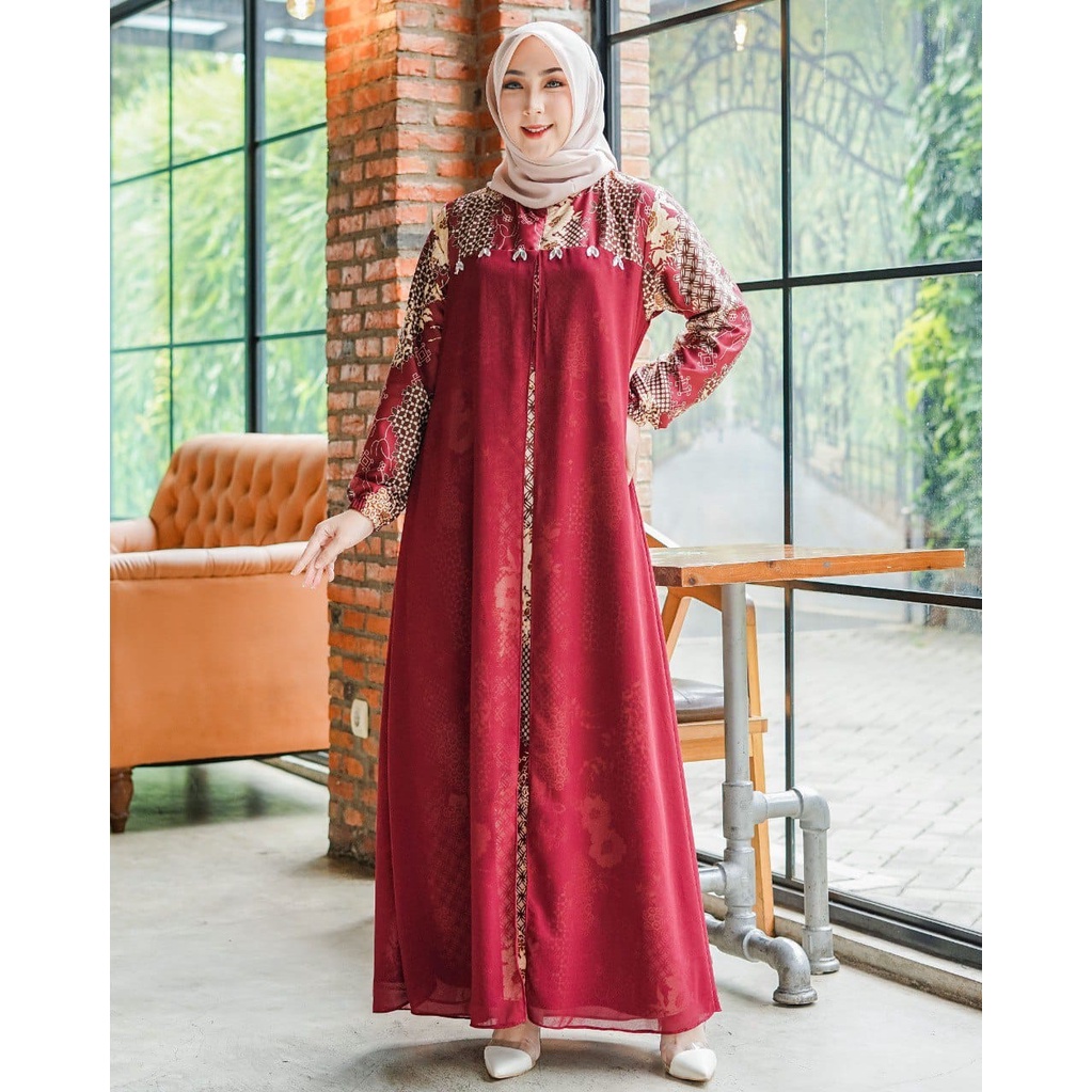 Gamis wanita Grasia Maxi Motif  Fashion Muslim Wanita Dress Muslim Wanita Busui Friendly All Size