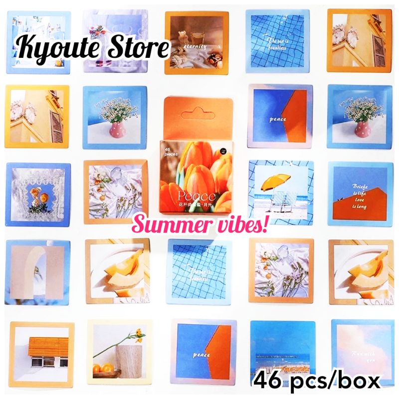 

46 pcs Sticker Aesthetic Fresh Summer Vibes Landscape Scrapbook DIY Journal Art Sealing Decoration