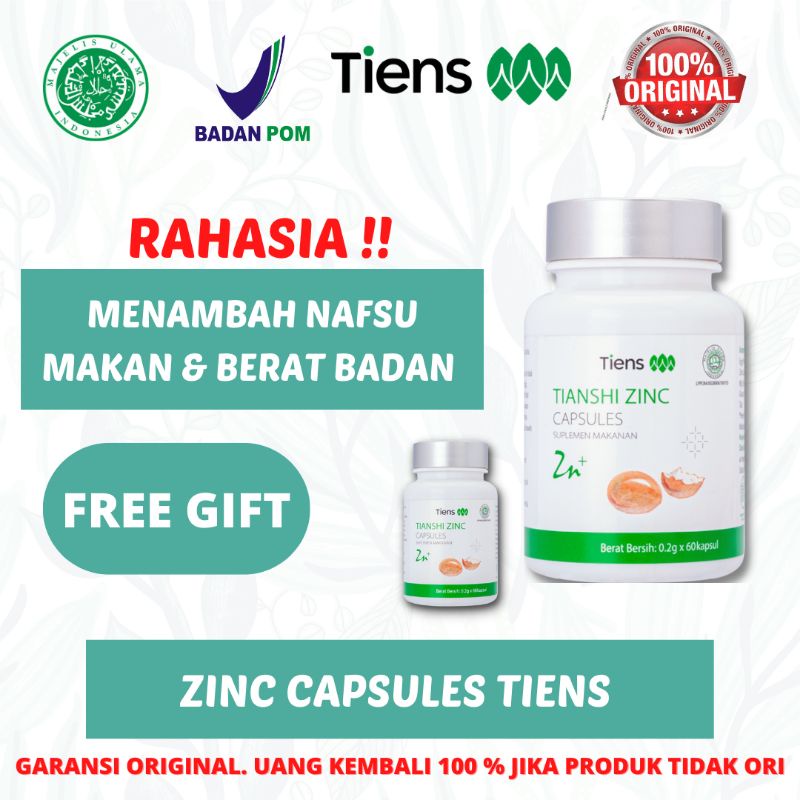 (TERLARIS) ✅ ZINC CAPSULES SUPLEMEN PENGGEMUK BADAN ORIGINAL TIENS