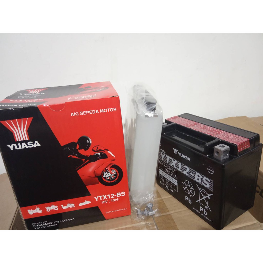 Aki MOGE YUASA YTX12-BS MF Aprilia -Versys -Honda -Kawasaki 10.5AH CCA 180