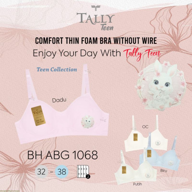 TALLY BRA BH REMAJA ABG 1068 | TANPA KAWAT | TANPA BUSA | SIZE 32 - 38