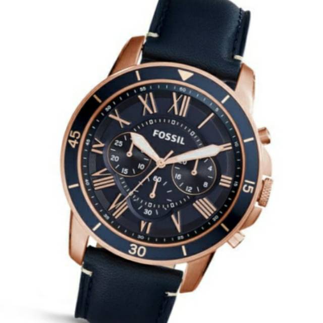 Jam Tangan Pria FOSSIL GRANT SPORT CHRONOGRAPH BLUE LEATHER FS5237