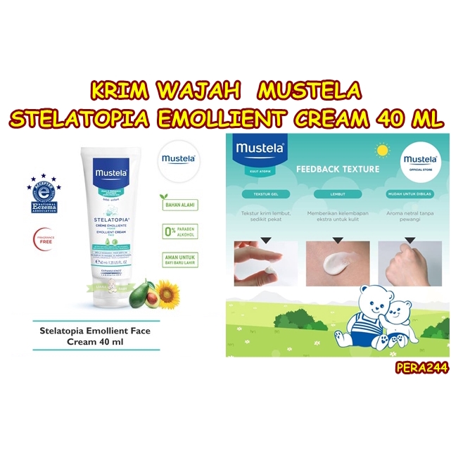 PERA244 KRIM WAJAH BAYI MUSTELA STELATOPIA EMOLLIENT FACE CREAM 40 ML exp 12/2024