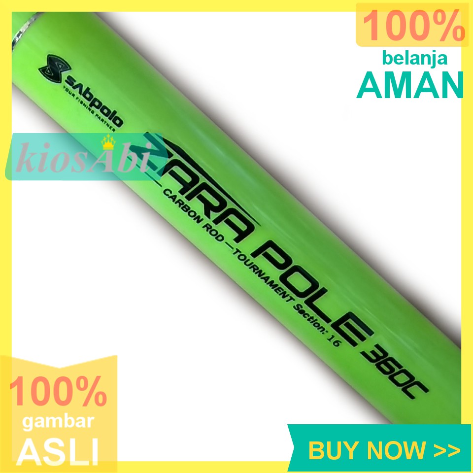 JORAN TEGEK SABPOLO ZARA POLE HIGH CARBON 360C CARBON ROD  TOURNAMENT gagang pancing