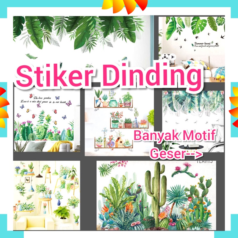 WALLSTICKER WALL STICKER STIKER DINDING MINIMALIS DAUN PISANG D1 POHON KAKTUS WALSTICKER PINTU JENDELA KACA TEMBOK WALLPAPER PAPER WALLPEPER KAMAR MANDI WALLSTIKER DEKORASI RUMAH RUANG TIDUR KERAMIK DAPUR WALSTIKER RUMPUT PAGAR POT MONSTERA MONTERA HIJAU