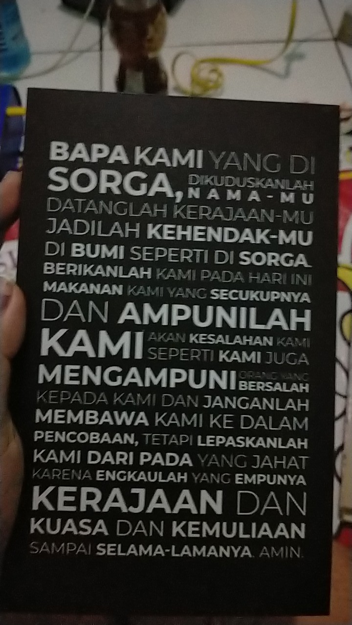 Hiasan Dinding Rohani Kristen Doa Bapa Kami Uk 12,5x20cm