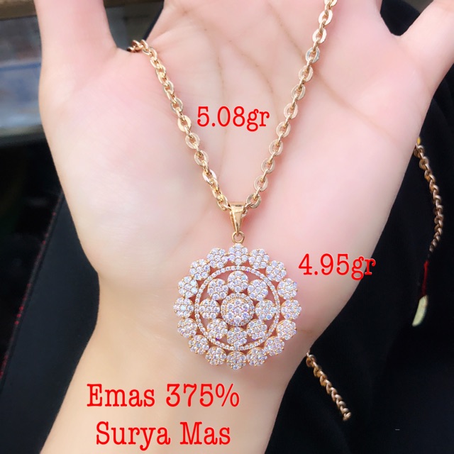 Kalung dan liontin emas 375%