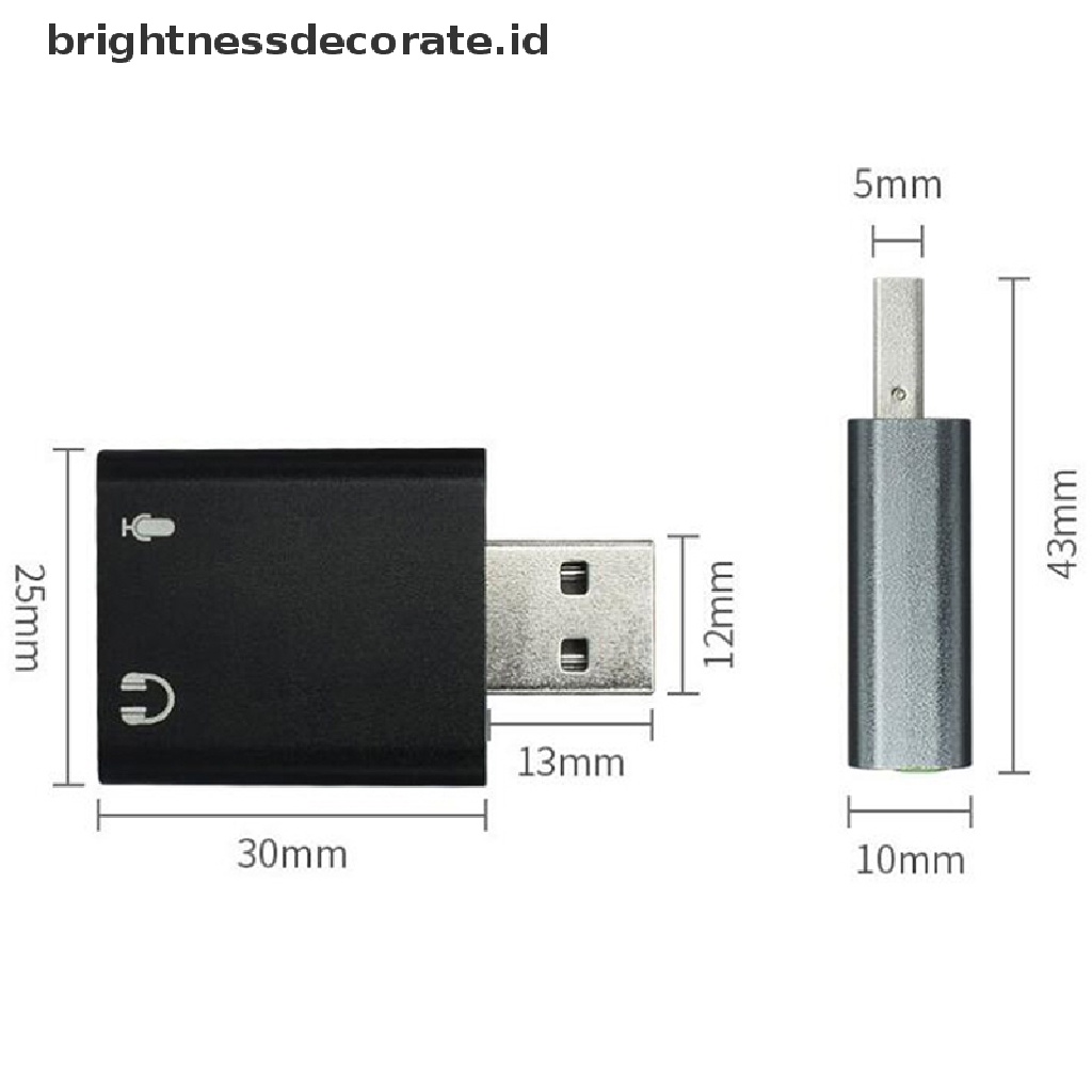 Adapter Sound Card Eksternal 3d Stereo Usb 7.1 Jack Audio 3.5mm Untuk Pc